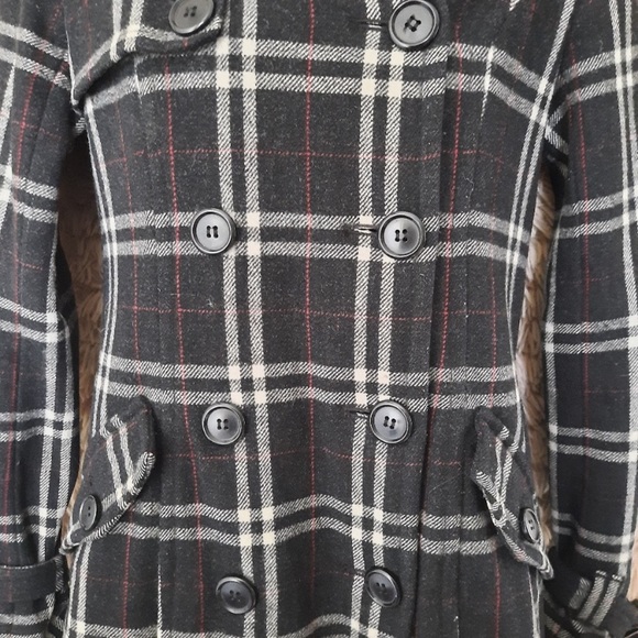 Jacob Wool Blend plaid peacoat, size xs - Picture 7 of 10